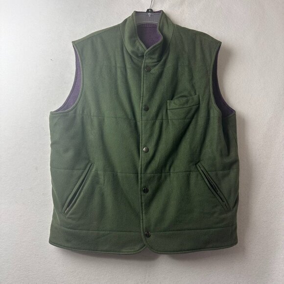 Peter Millar Loro Piana Wool Doeskin Storm System Vest men Large green purple - Picture 1 of 9